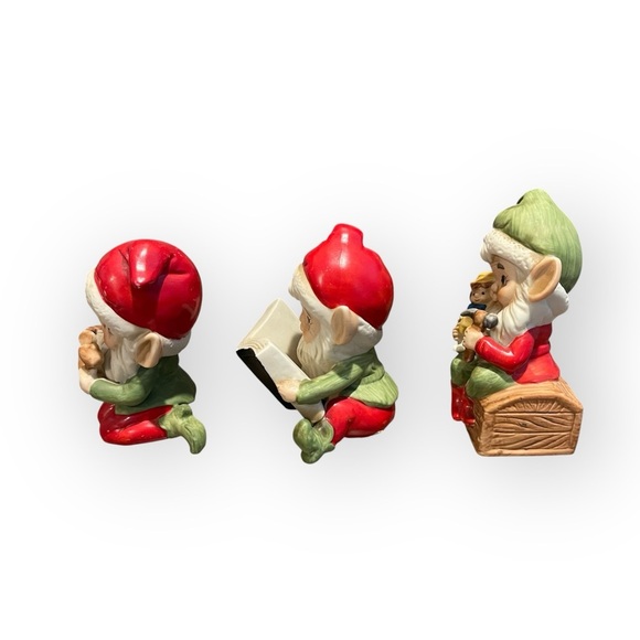 Homco Trio of Vintage Christmas Elves - Picture 3 of 5